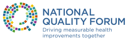National Quality Forum logo with tagline: Driving measurable health improvements together