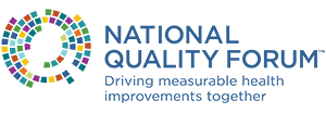 National Quality Forum logo with tagline: Driving measurable health improvements together