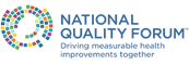 National Quality Forum logo with tagline: Driving measurable health improvements together