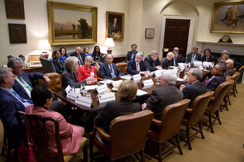 Chris Cassel and the PCAST Systems Engineering in Health Care Working Group with President Obama