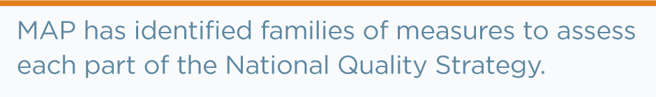 MAP has identified families of measures to assess each part of the National Quality Strategy.