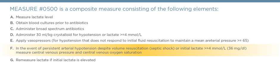 List of Sepsis Measure 500 elements